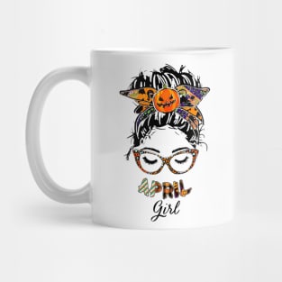 April Girl Halloween Face Wink Eyes Pumpkin Mug